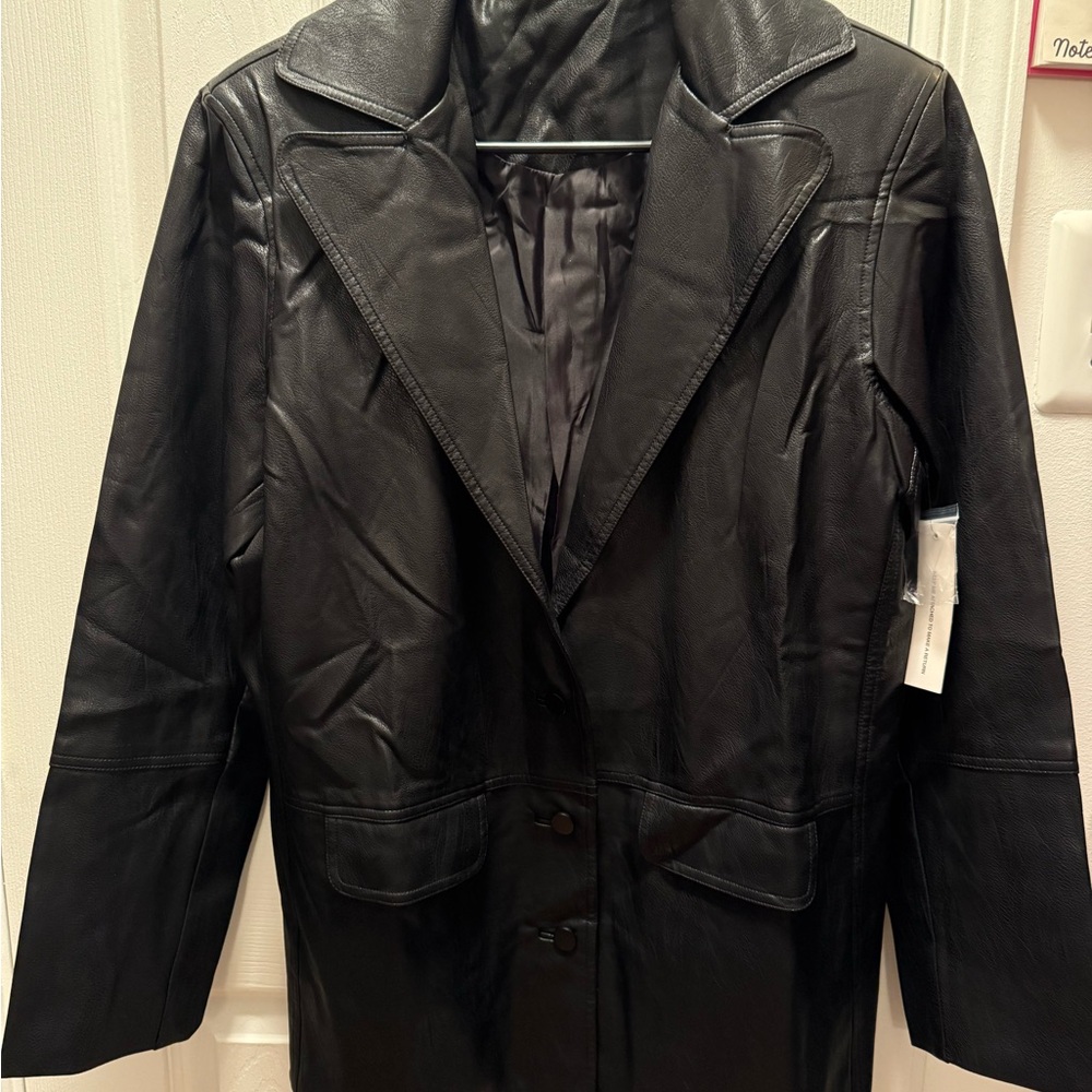 Steele Black Vegan Leather Women’s Blazer